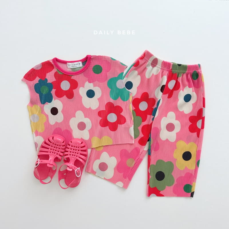 Daily Bebe - Korean Children Fashion - #littlefashionista - Pattern Pleats Top Bottom Set - 9