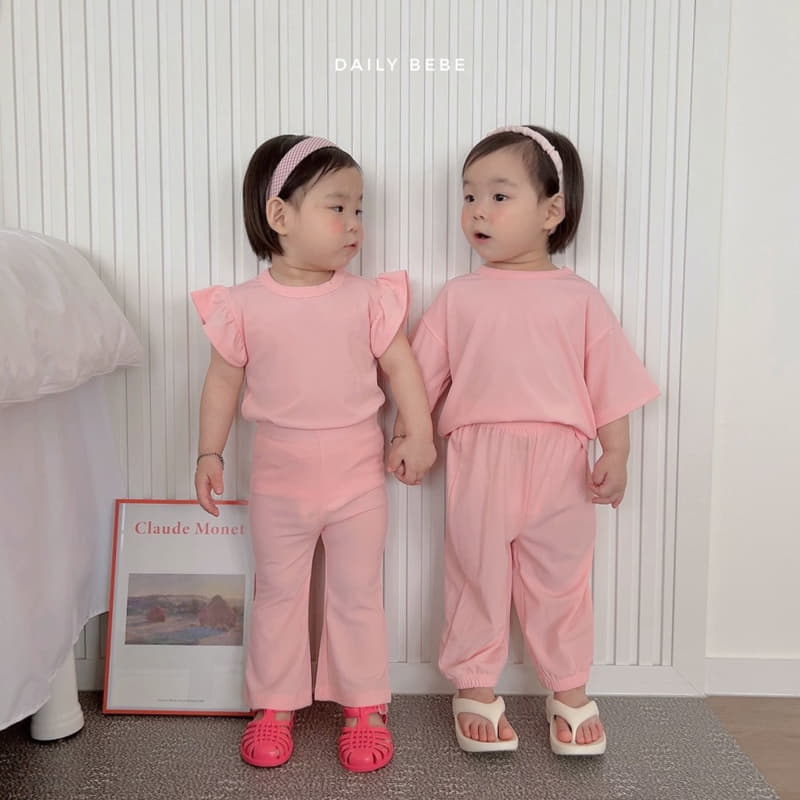 Daily Bebe - Korean Children Fashion - #littlefashionista - Cool Bootscut Top Bottom Set - 8