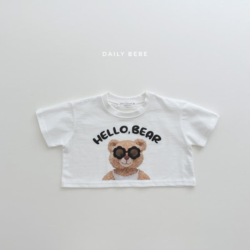 Daily Bebe - Korean Children Fashion - #minifashionista - Sunglass Bear Crop Tee