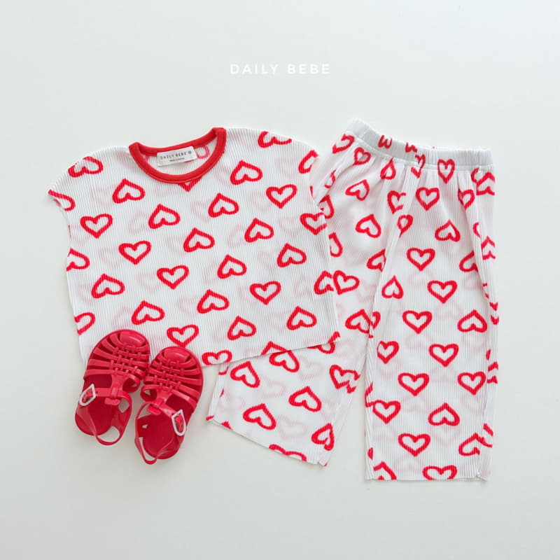 Daily Bebe - Korean Children Fashion - #minifashionista - Pattern Pleats Top Bottom Set - 11