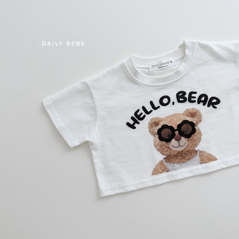 Daily Bebe - Korean Children Fashion - #prettylittlegirls - Sunglass Bear Crop Tee - 2