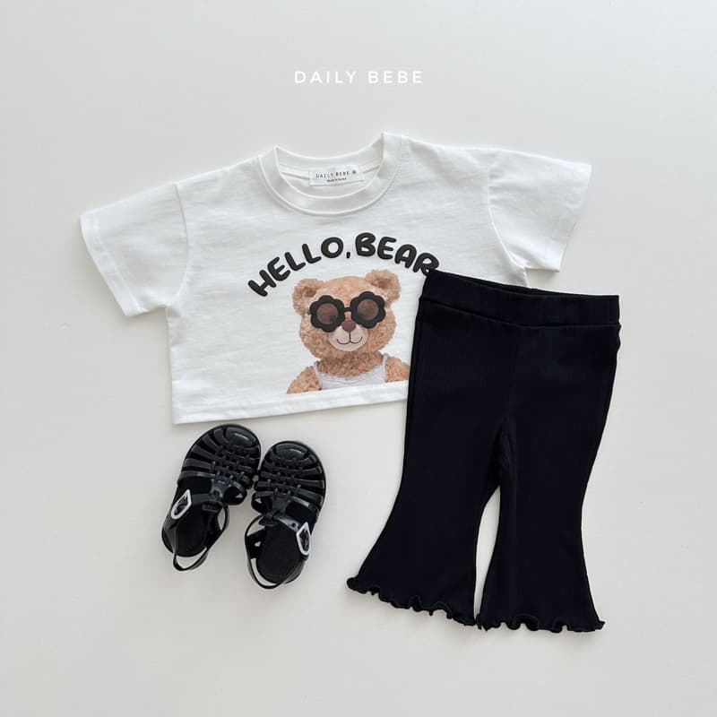 Daily Bebe - Korean Children Fashion - #stylishchildhood - Sunglass Bear Crop Tee - 5