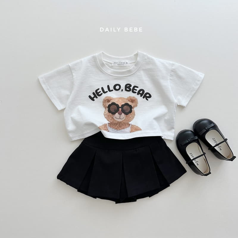 Daily Bebe - Korean Children Fashion - #todddlerfashion - Sunglass Bear Crop Tee - 3