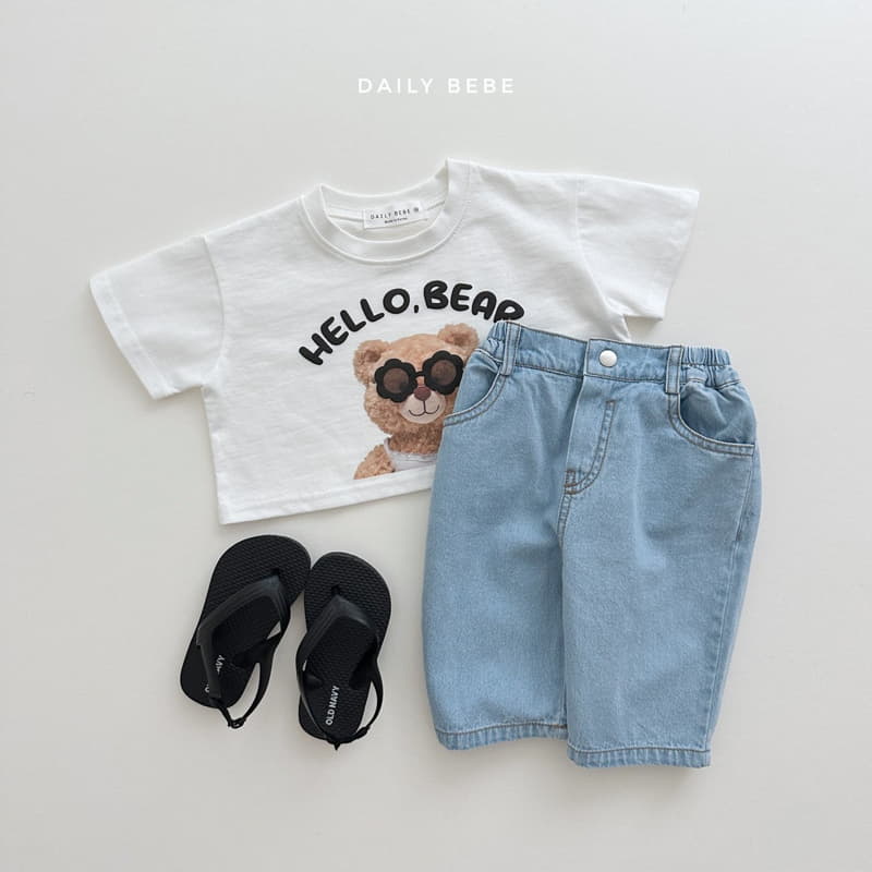 Daily Bebe - Korean Children Fashion - #todddlerfashion - Sunglass Bear Crop Tee - 4