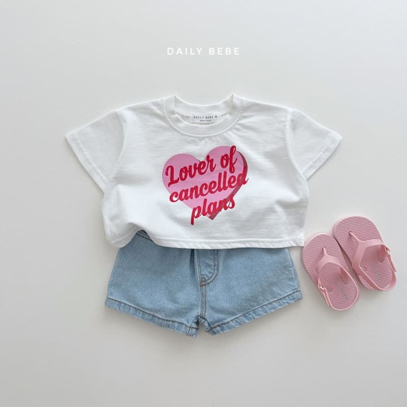 Daily Bebe - Korean Children Fashion - #toddlerclothing - Heart Crop Tee - 3