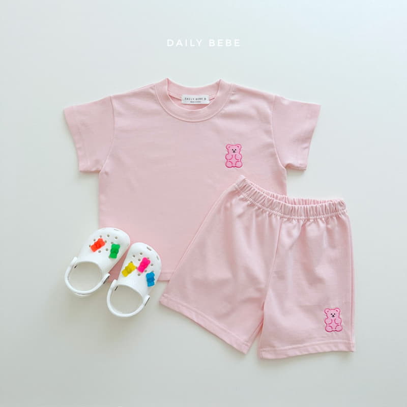 Daily Bebe - Korean Children Fashion - #todddlerfashion - Jelly Bear Top Bottom Set - 4