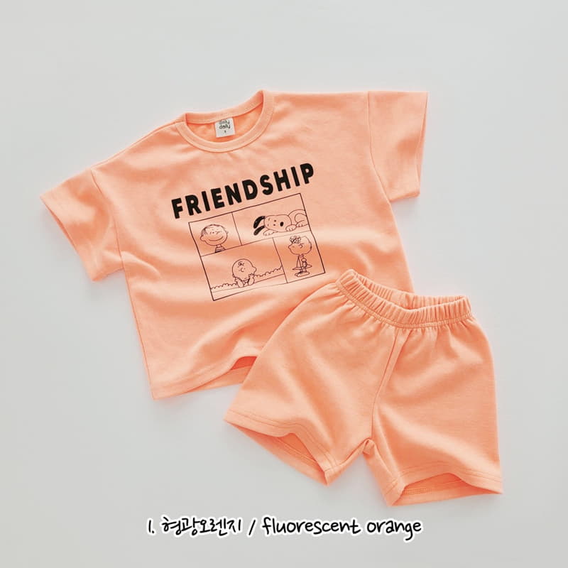 Daily Daily - Korean Children Fashion - #designkidswear - Neon Snup Dog Top Bottom Set - 3
