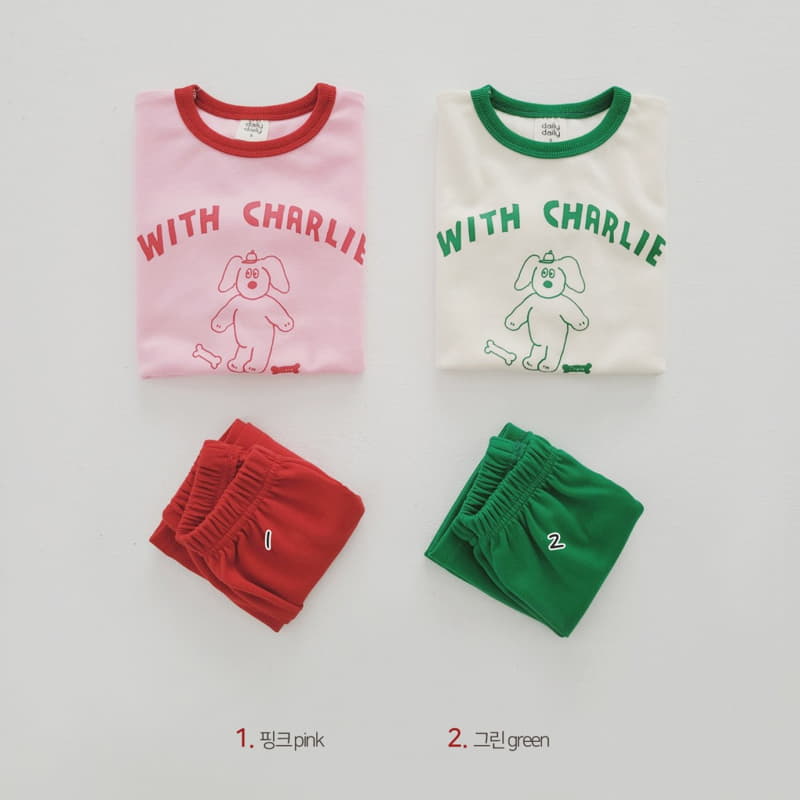 Daily Daily - Korean Children Fashion - #toddlerclothing - Color Charlie Top Bottom Set - 2