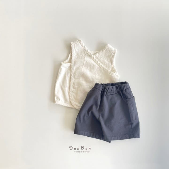 Denden - Korean Children Fashion - #kidsshorts - Cross Sleeveless - 12