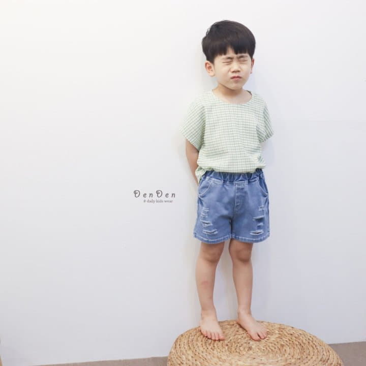 Denden - Korean Children Fashion - #magicofchildhood - Demage Vintage Denim Shorts - 6