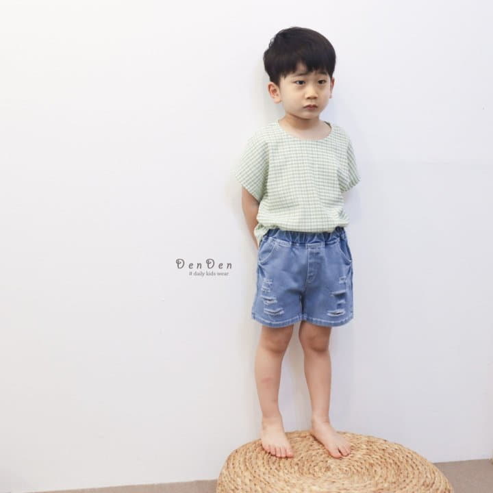 Denden - Korean Children Fashion - #minifashionista - Demage Vintage Denim Shorts - 7