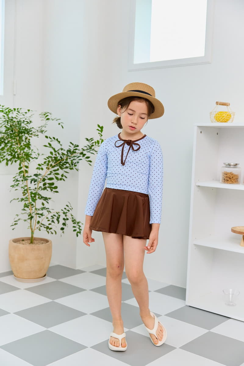 Dore Dore - Korean Children Fashion - #minifashionista - Some Frea Water Skirt Brown Sky - 3