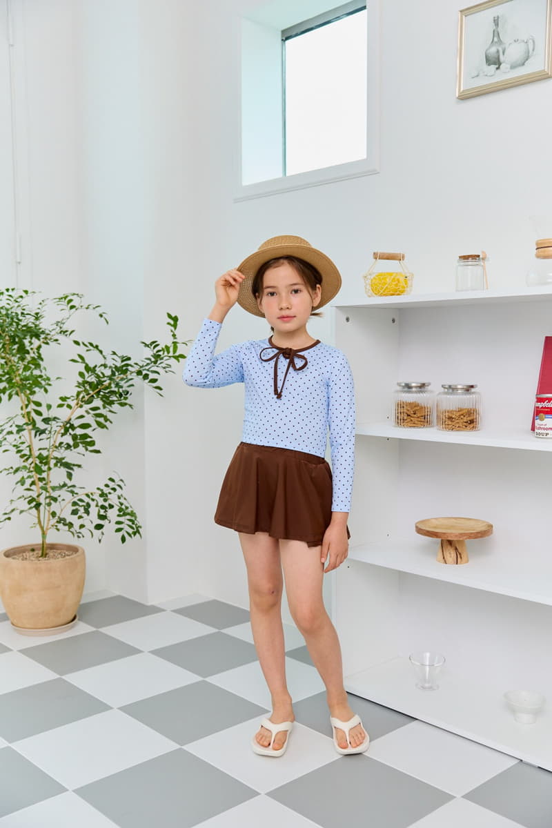 Dore Dore - Korean Children Fashion - #minifashionista - Some Frea Water Skirt Brown Sky - 4