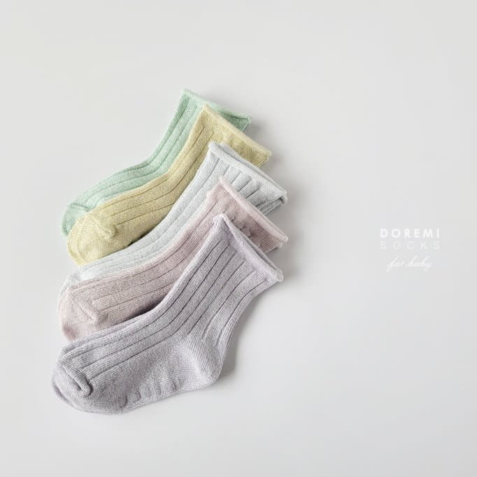Doremi Socks - Korean Children Fashion - #discoveringself - Glitter Pastel Socks - 2