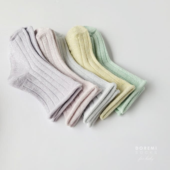 Doremi Socks - Korean Children Fashion - #kidzfashiontrend - Glitter Pastel Socks - 6