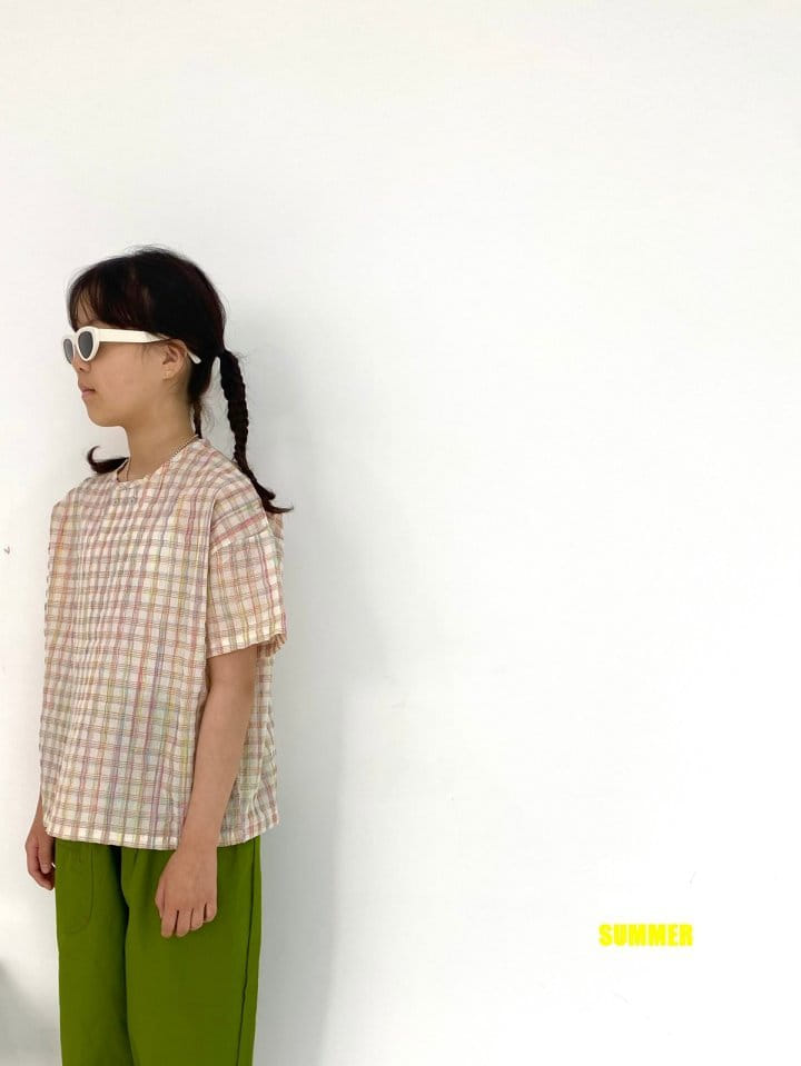 Dress Monster - Korean Junior Fashion - #Kfashion4kids - Check Wrap Shirt