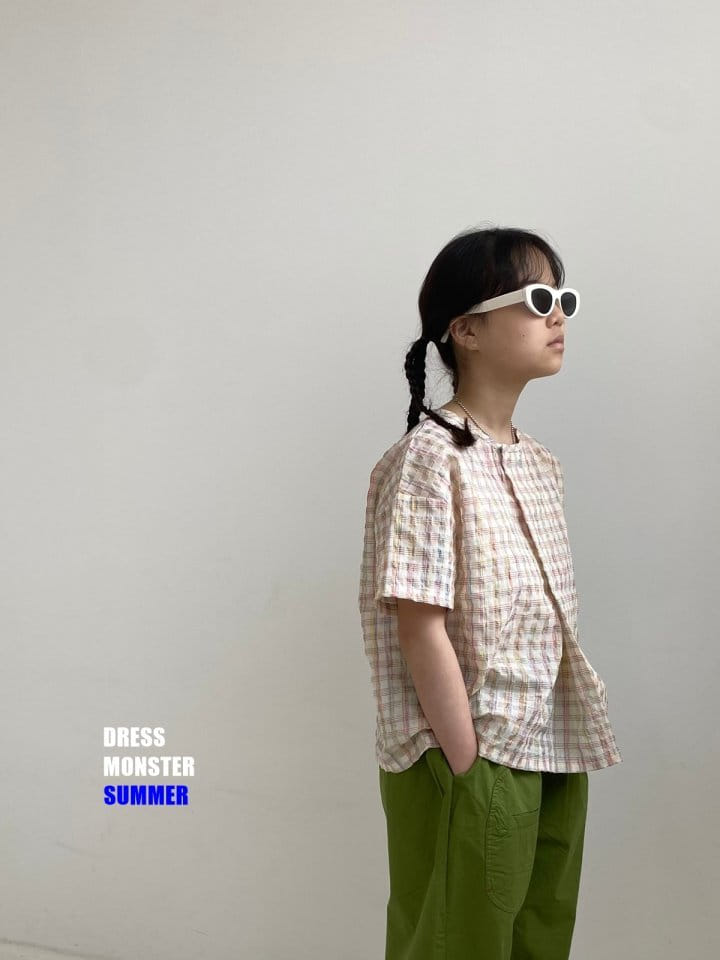 Dress Monster - Korean Junior Fashion - #childofig - Check Wrap Shirt - 7
