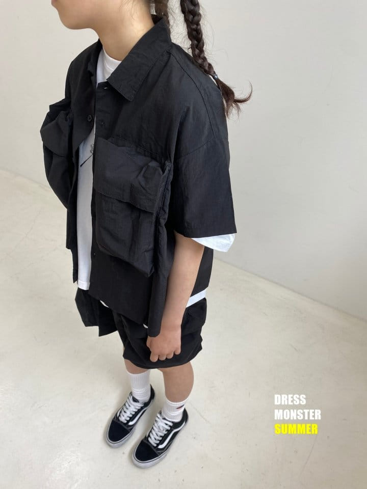 Dress Monster - Korean Junior Fashion - #childrensboutique - Big Pocket Top Bottom Set - 6