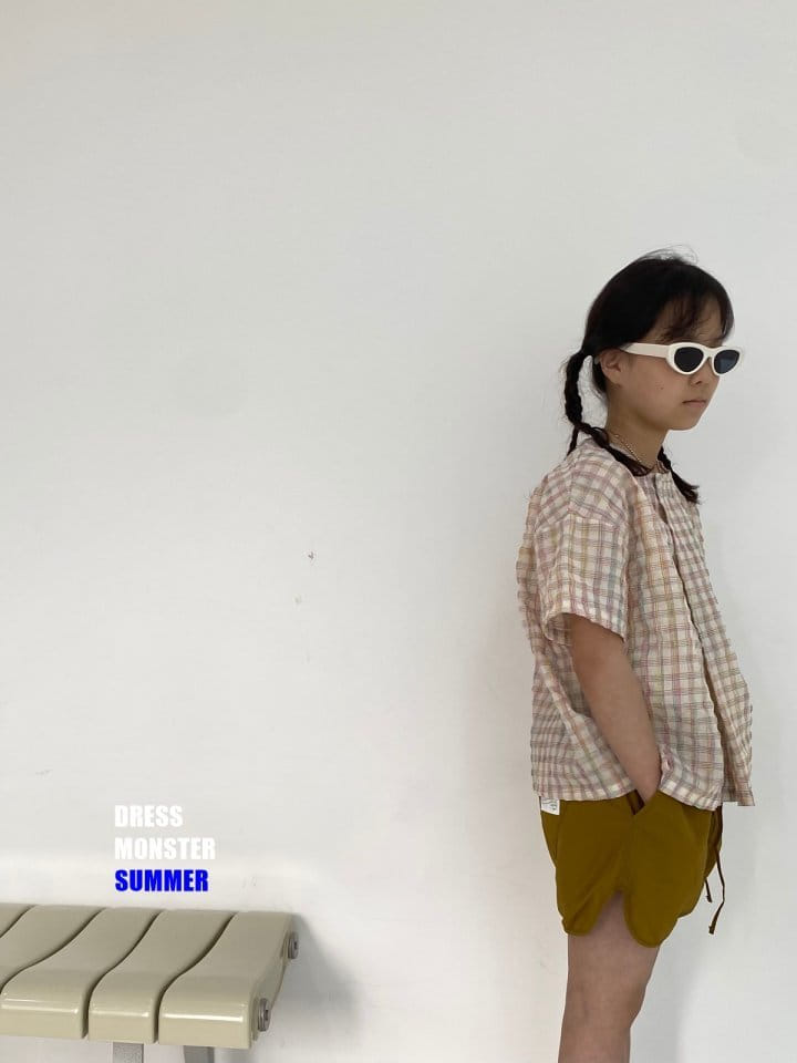 Dress Monster - Korean Junior Fashion - #fashionkids - Check Wrap Shirt - 11