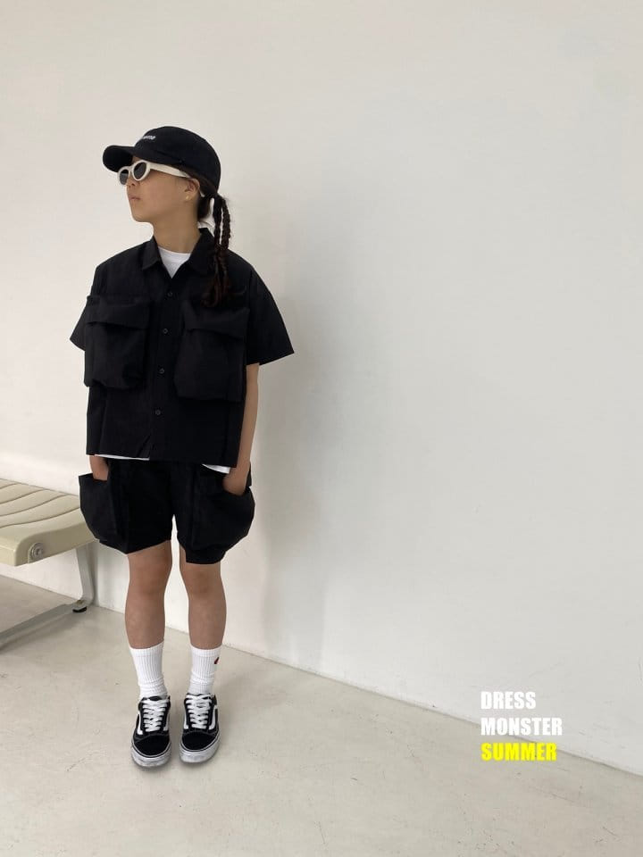 Dress Monster - Korean Junior Fashion - #fashionkids - Big Pocket Top Bottom Set - 9