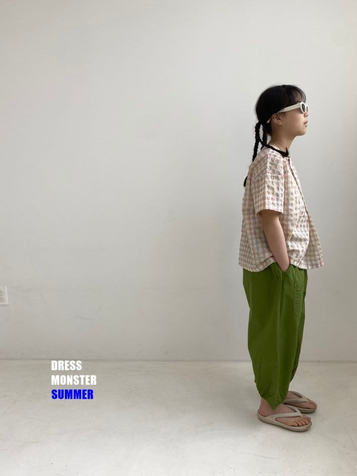 Dress Monster - Korean Junior Fashion - #magicofchildhood - Check Wrap Shirt - 3