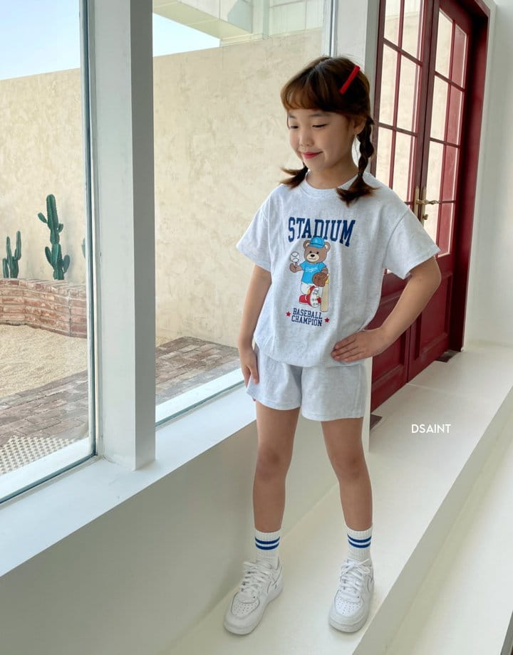 Dsaint - Korean Children Fashion - #Kfashion4kids - Base Ball Bear Top Bottom Set - 12