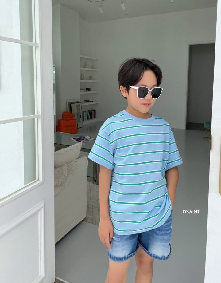 Dsaint - Korean Children Fashion - #Kfashion4kids - Multi Stripes Tee - 6