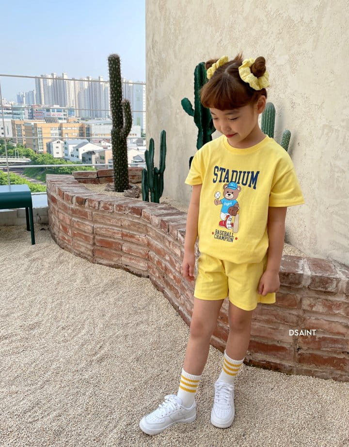 Dsaint - Korean Children Fashion - #fashionkids - Base Ball Bear Top Bottom Set - 8