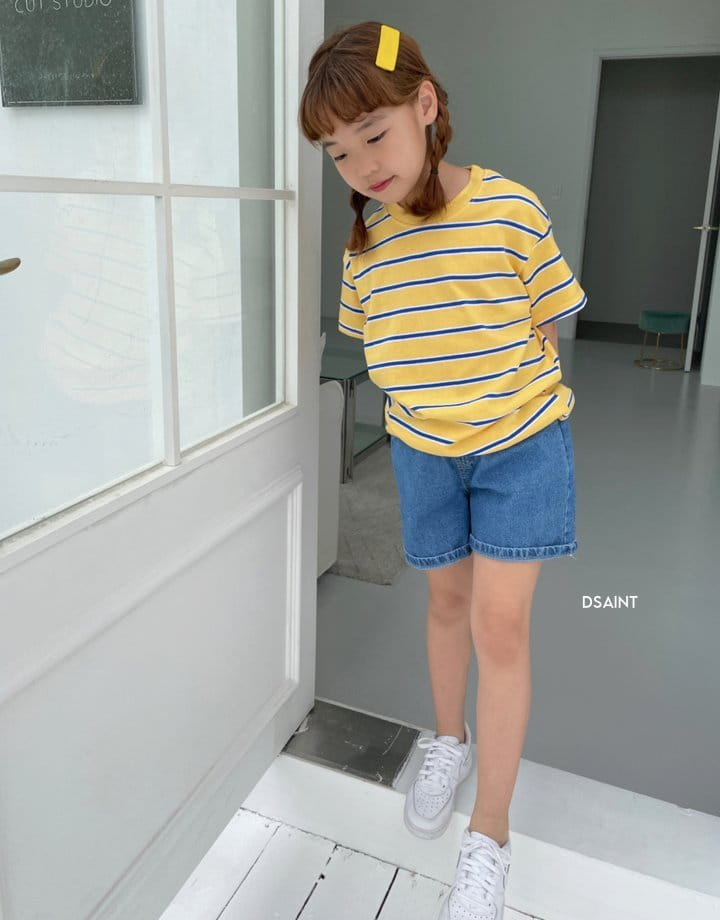 Dsaint - Korean Children Fashion - #kidsshorts - Multi Stripes Tee - 3