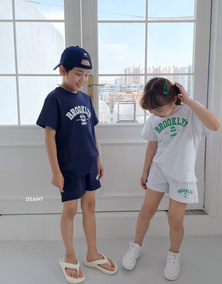 Dsaint - Korean Children Fashion - #kidsshorts - Bear Brok Top Bottom Set - 3