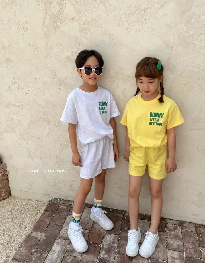 Dsaint - Korean Children Fashion - #kidzfashiontrend - With Bunny Top Bottom Set - 3