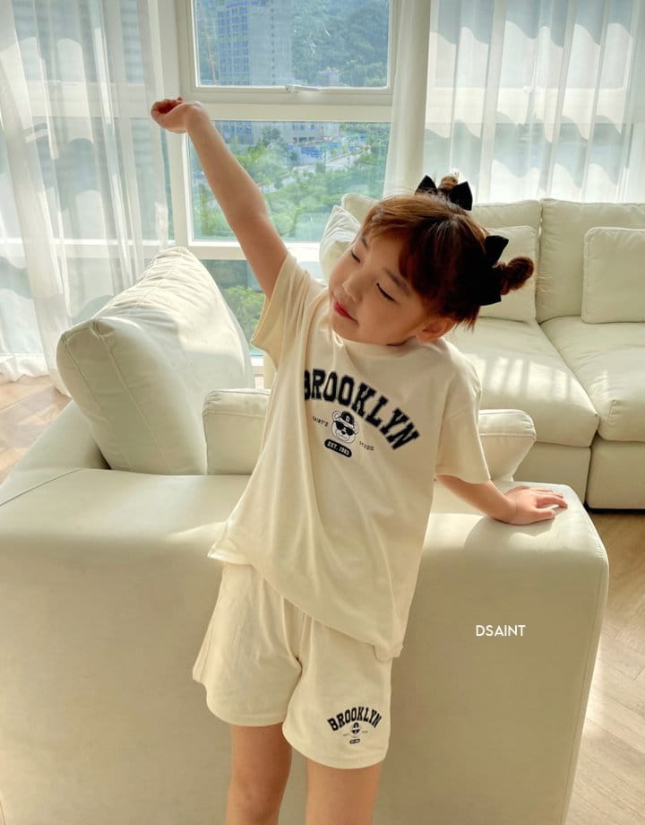 Dsaint - Korean Children Fashion - #littlefashionista - Bear Brok Top Bottom Set - 7