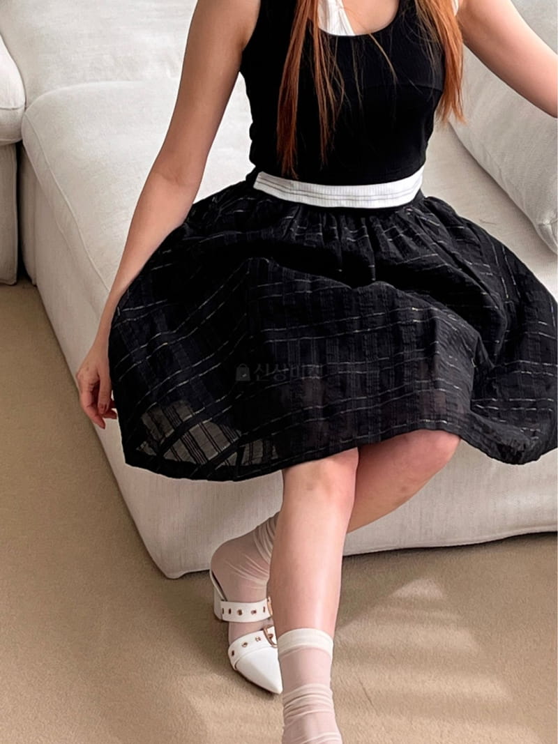 Flipar - Korean Women Fashion - #momslook - Check Balloon Skirt - 7