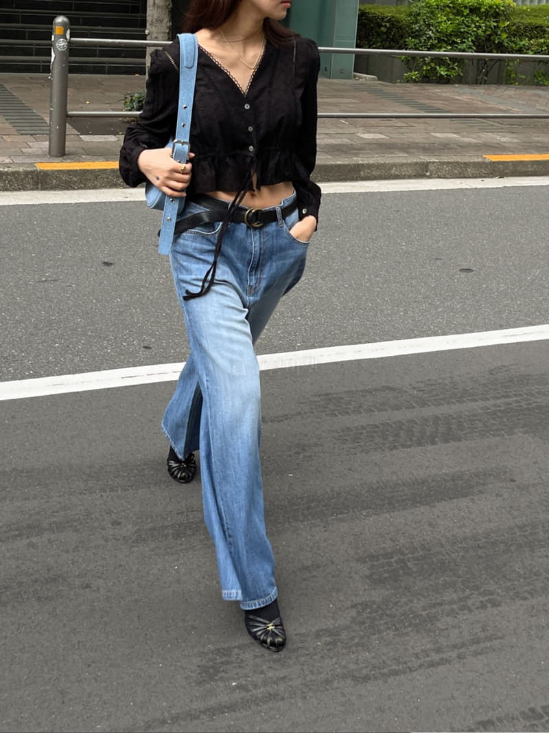 Fric - Korean Women Fashion - #vintageinspired - Denim Jeans - 4
