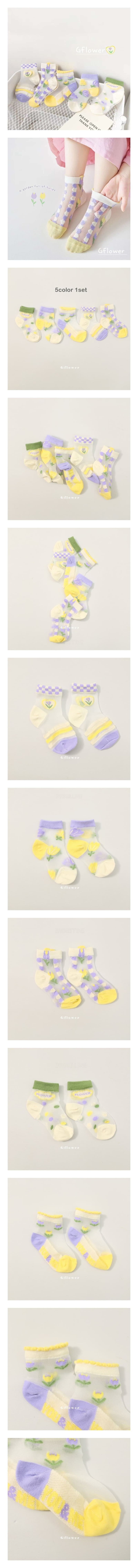 G Flower - Korean Children Fashion - #discoveringself - See Through Purple Socks Set