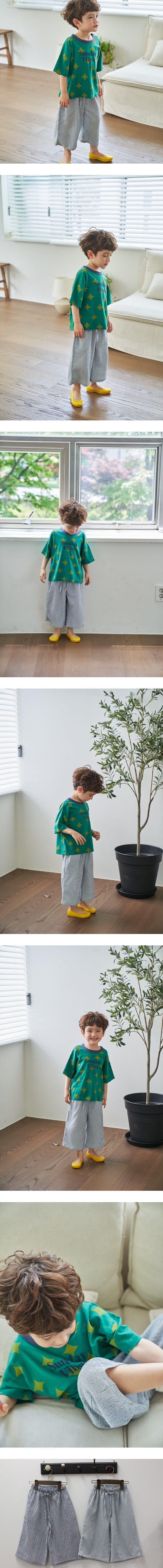 Green Tomato - Korean Children Fashion - #childrensboutique - Thin Stripes Pants