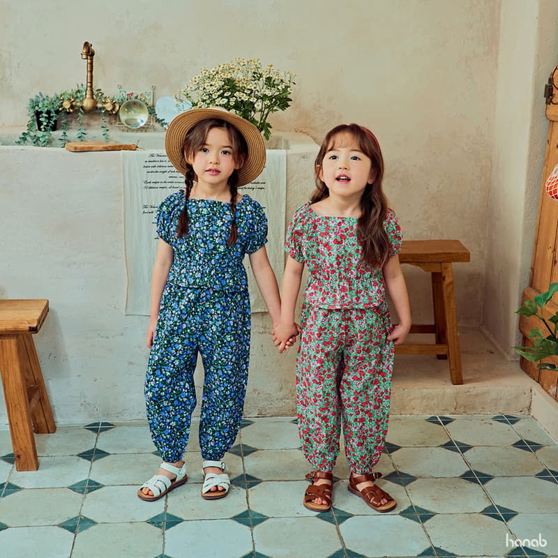 Hanab - Korean Children Fashion - #kidsshorts - Garden Flower Top Bottom Set - 6