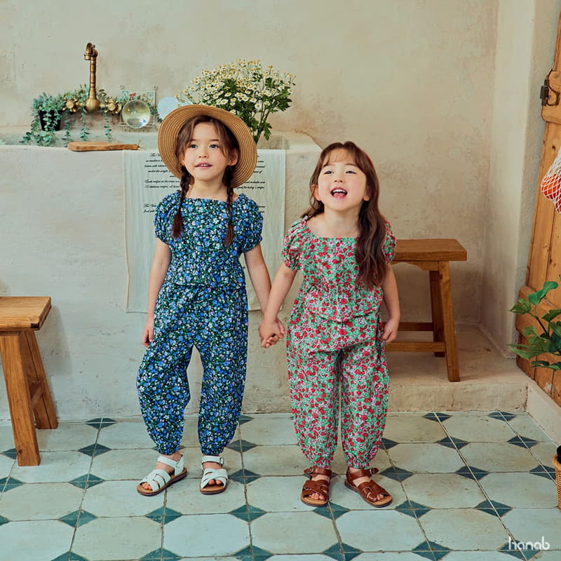 Hanab - Korean Children Fashion - #kidsstore - Garden Flower Top Bottom Set - 7