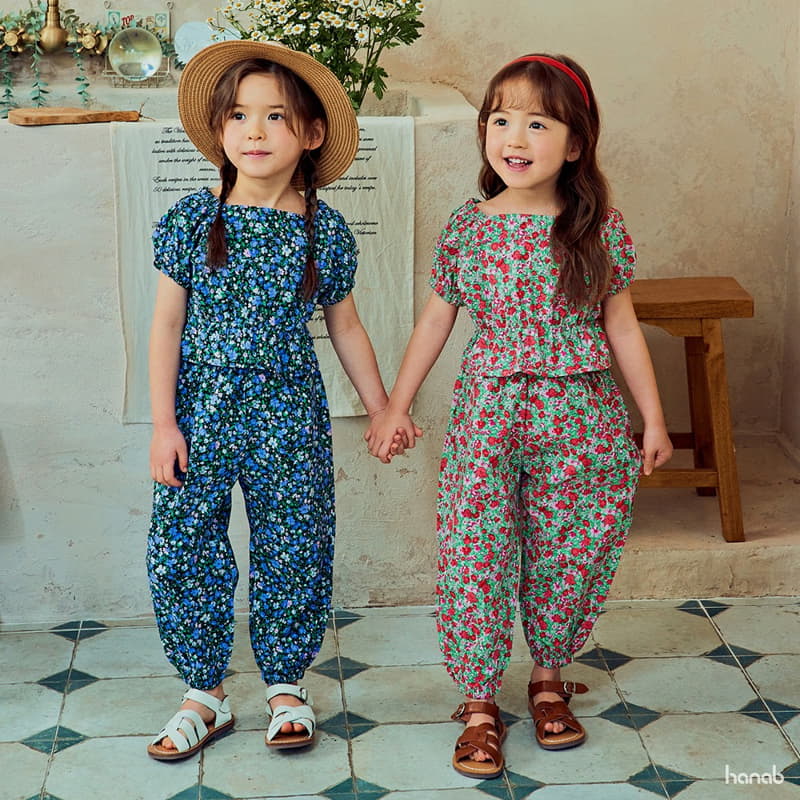 Hanab - Korean Children Fashion - #kidzfashiontrend - Garden Flower Top Bottom Set - 8