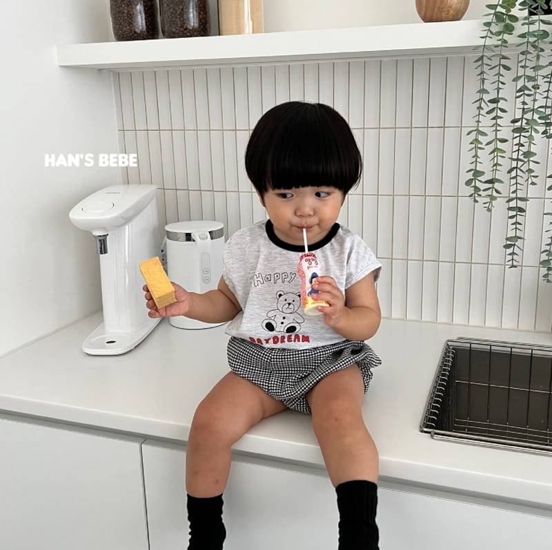 Han's - Korean Baby Fashion - #babyboutique - Bebe Milk Check Bloomer - 4
