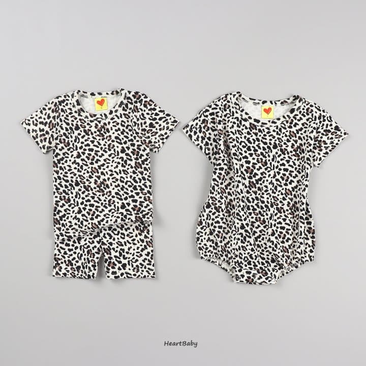 Heart Baby - Korean Baby Fashion - #babyboutique - Leopard Short Sleeves Bodysuir