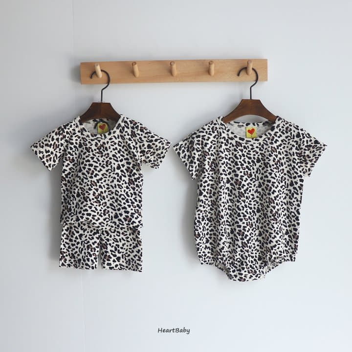 Heart Baby - Korean Baby Fashion - #babyboutiqueclothing - Leopard Short Sleeves Bodysuir - 2