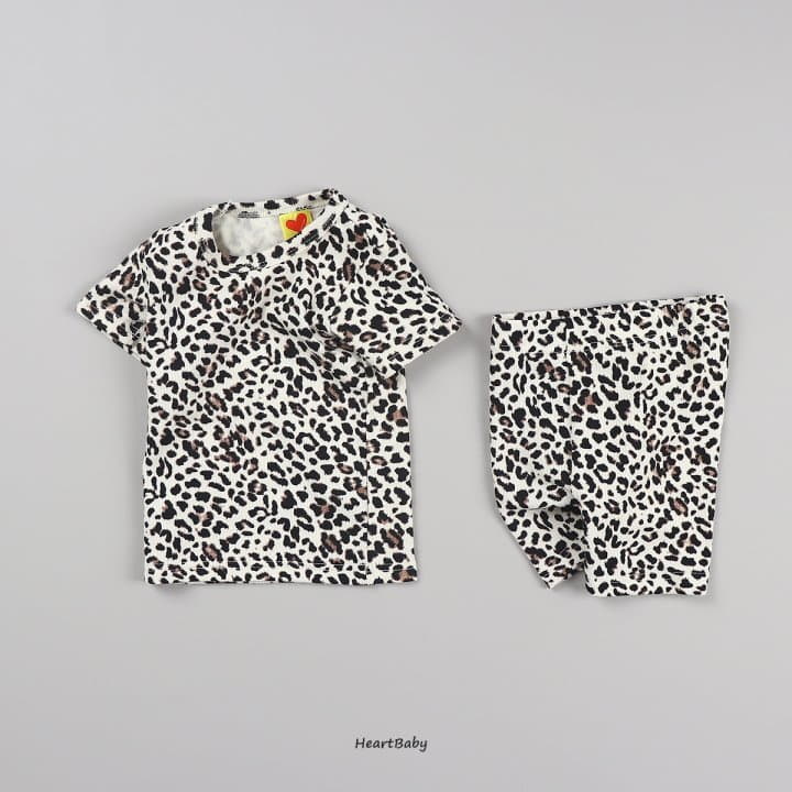 Heart Baby - Korean Baby Fashion - #babyfever - Leopard Short Sleeves Bodysuir - 5