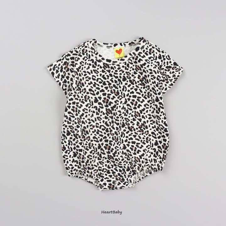 Heart Baby - Korean Baby Fashion - #babyoutfit - Leopard Short Sleeves Bodysuir - 10