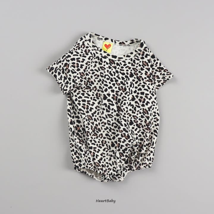 Heart Baby - Korean Baby Fashion - #babywear - Leopard Short Sleeves Bodysuir - 12