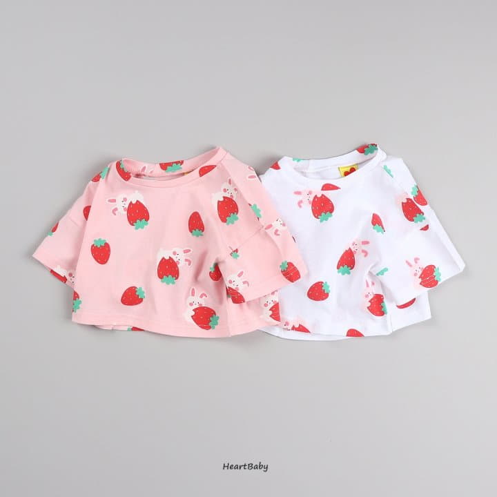 Heart Baby - Korean Children Fashion - #childofig - Strawberry Crop Tee - 2