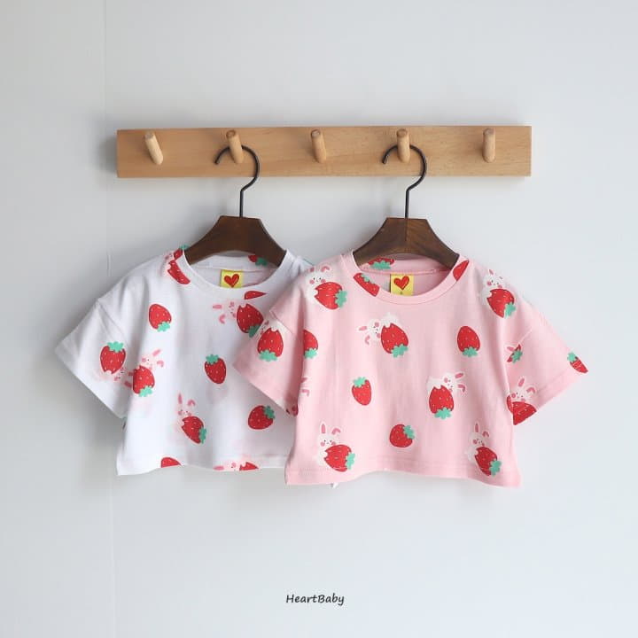 Heart Baby - Korean Children Fashion - #childofig - Strawberry Crop Tee - 4