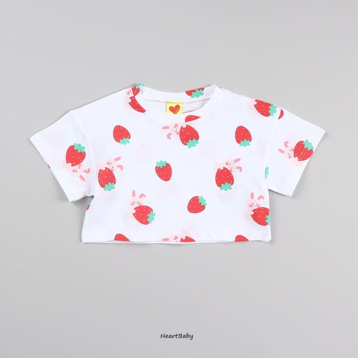 Heart Baby - Korean Children Fashion - #discoveringself - Strawberry Crop Tee - 6