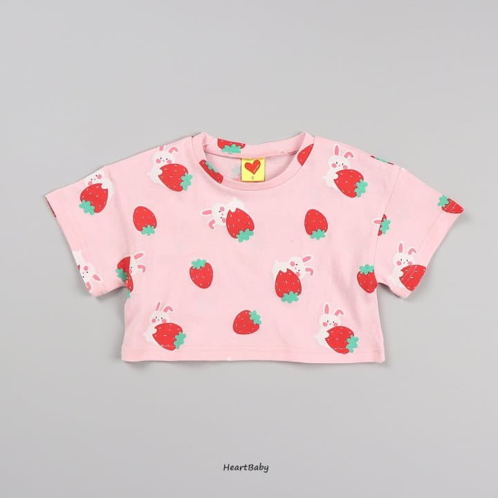 Heart Baby - Korean Children Fashion - #fashionkids - Strawberry Crop Tee - 7