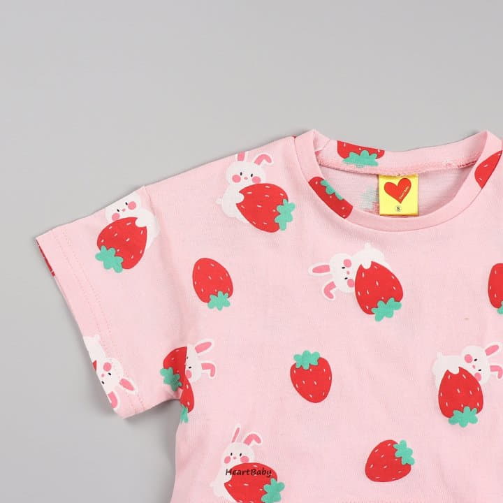 Heart Baby - Korean Children Fashion - #kidsshorts - Strawberry Crop Tee - 8